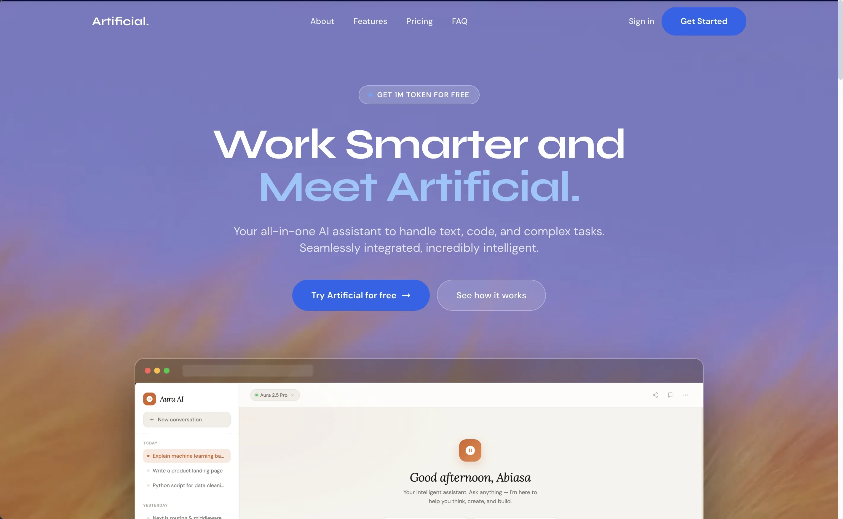 AI Assistant Landing Page